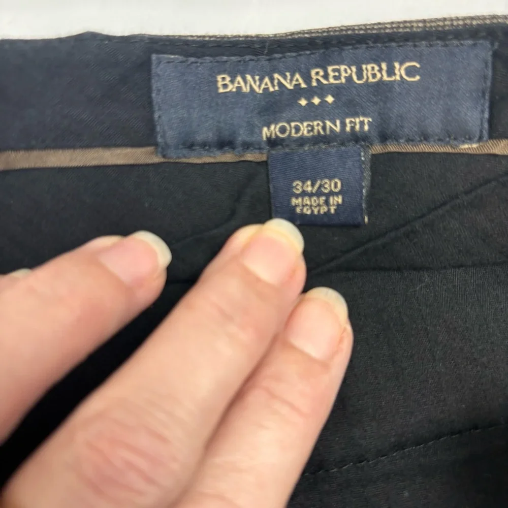 Banana Republic 44R Wool Blend Suit Brown Micro Check Blazer Pants 34x30 - Picture 13 of 16